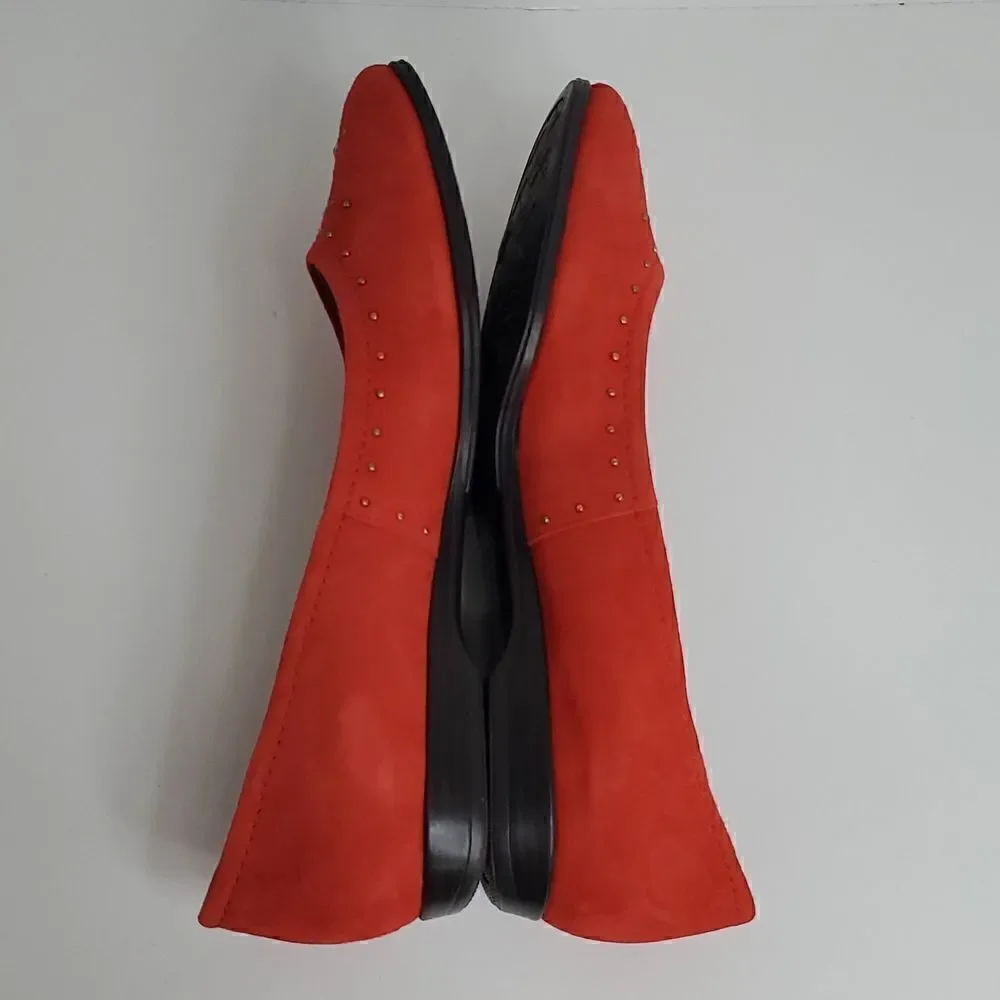 Naturalizer Joana  Red Studded Leather Comfort Flats Size 9N